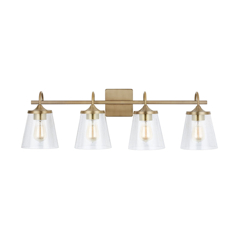 Capital Lighting 139142AD-496 Four Light Vanity, Aged Brass