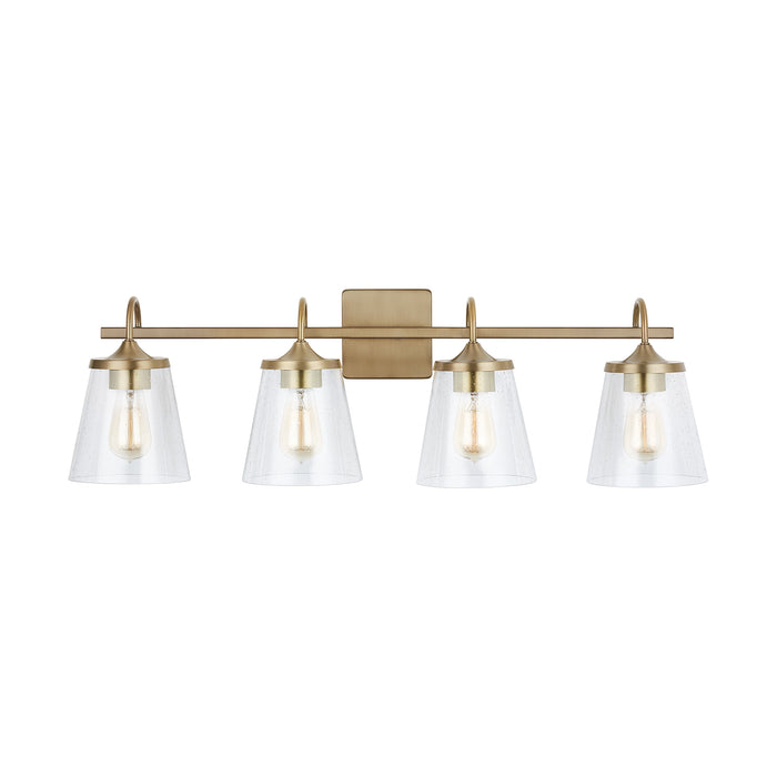 Capital Lighting 139142AD-496 Four Light Vanity, Aged Brass