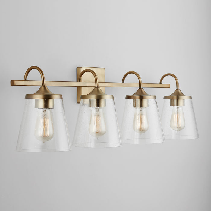Capital Lighting 139142AD-496 Four Light Vanity, Aged Brass