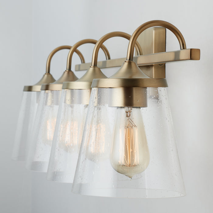 Capital Lighting 139142AD-496 Four Light Vanity, Aged Brass