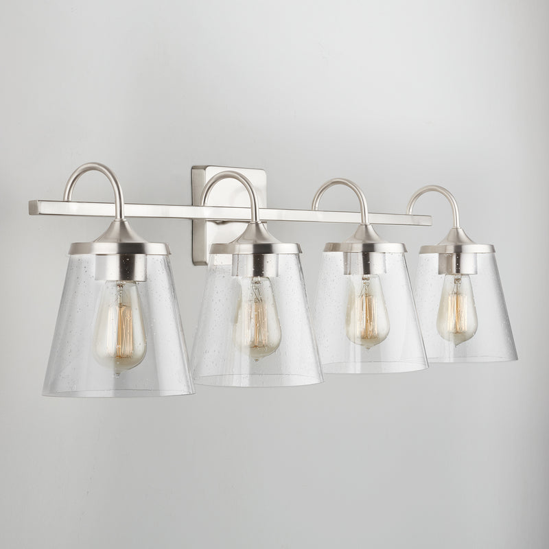 Capital Lighting 139142BN-496 Four Light Vanity, Brushed Nickel