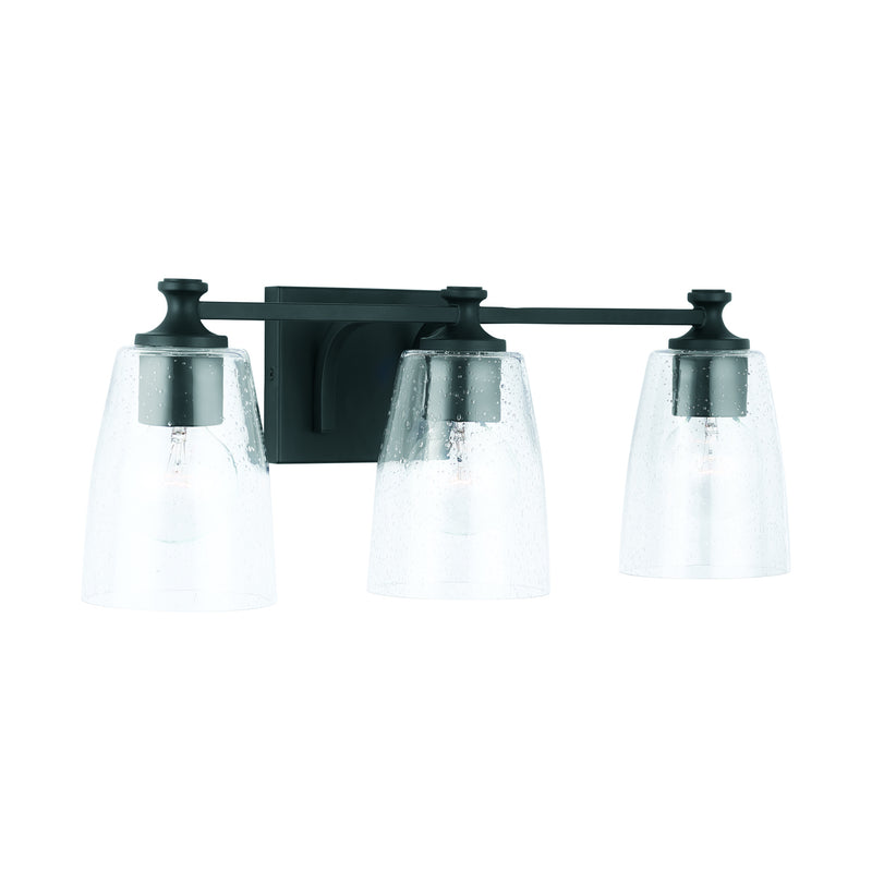 Capital Lighting 140931MB-506 Three Light Vanity, Matte Black