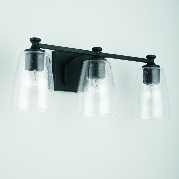 Capital Lighting 140931MB-506 Three Light Vanity, Matte Black