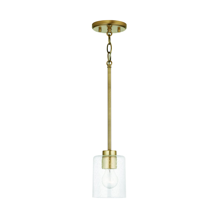 Capital Lighting 328511AD-449 One Light Pendant, Aged Brass