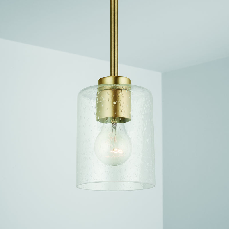 Capital Lighting 328511AD-449 One Light Pendant, Aged Brass