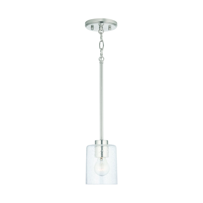 Capital Lighting 328511BN-449 One Light Pendant, Brushed Nickel