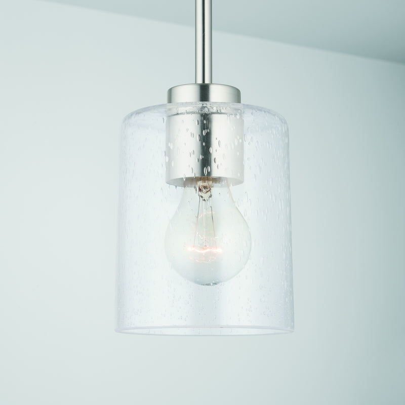 Capital Lighting 328511BN-449 One Light Pendant, Brushed Nickel