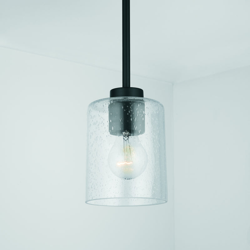 Capital Lighting 328511MB-449 One Light Pendant, Matte Black