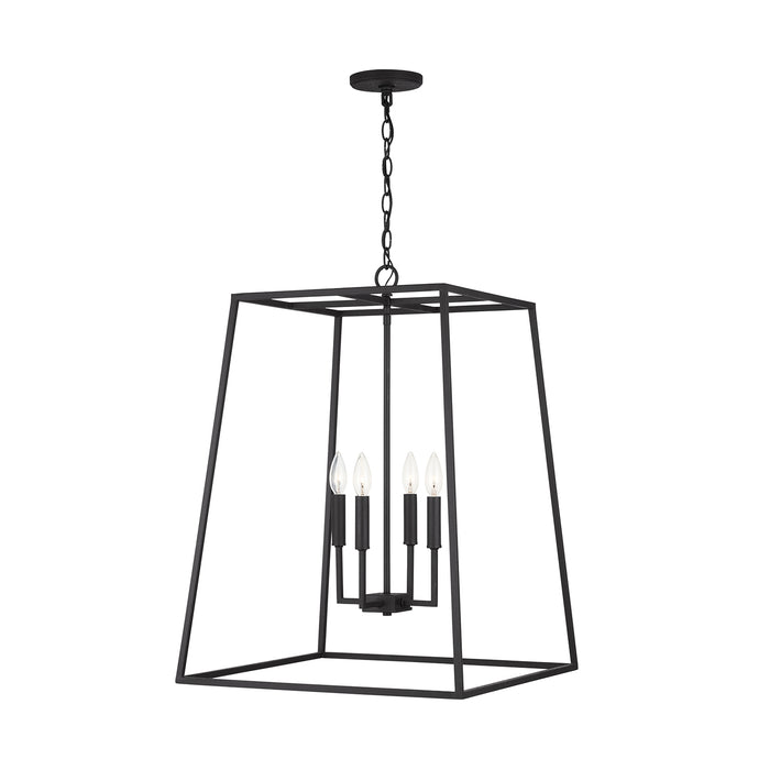 Capital Lighting 337341BI Four Light Pendant, Black Iron