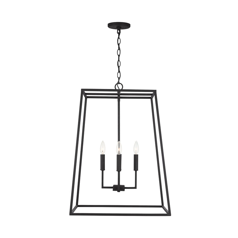 Capital Lighting 337341BI Four Light Pendant, Black Iron