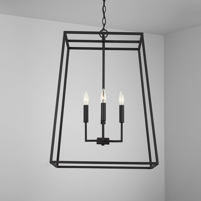 Capital Lighting 337341BI Four Light Pendant, Black Iron