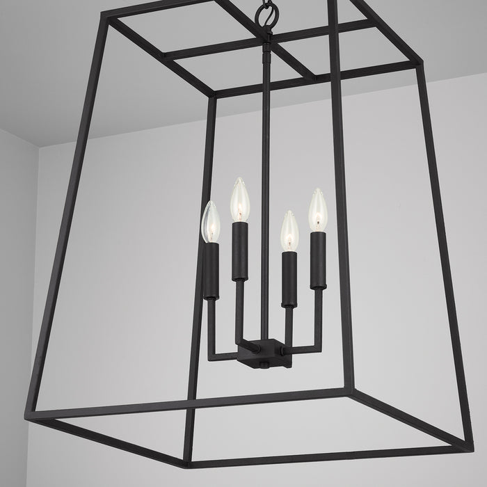 Capital Lighting 337341BI Four Light Pendant, Black Iron