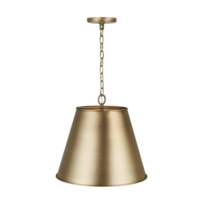 Capital Lighting 337811AD One Light Pendant, Aged Brass