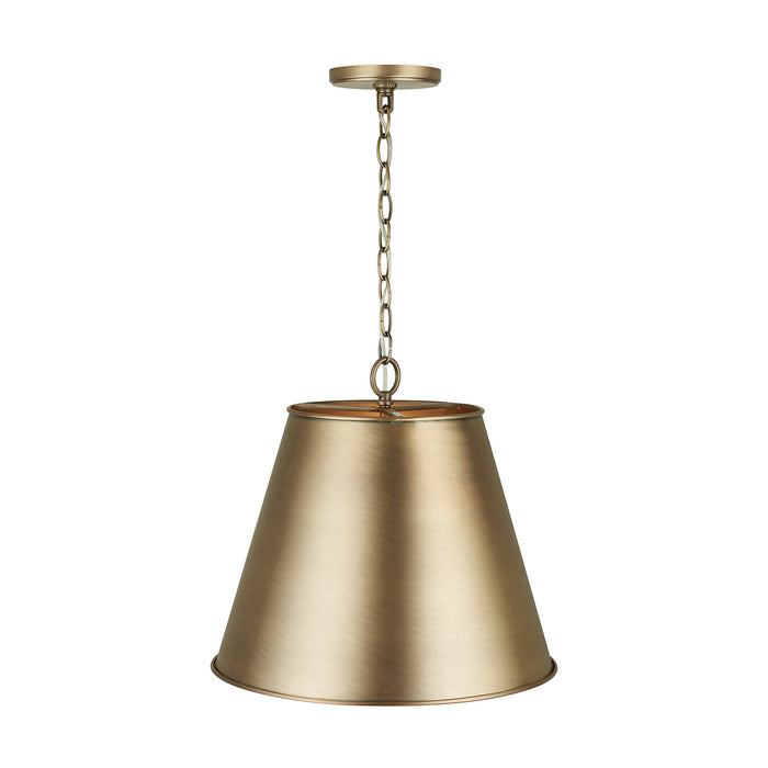 Capital Lighting 337811AD One Light Pendant, Aged Brass