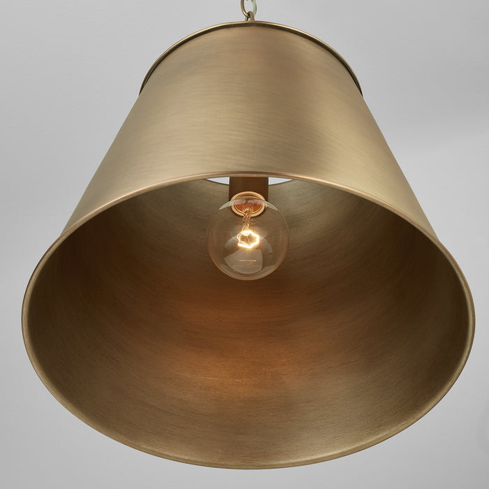 Capital Lighting 337811AD One Light Pendant, Aged Brass