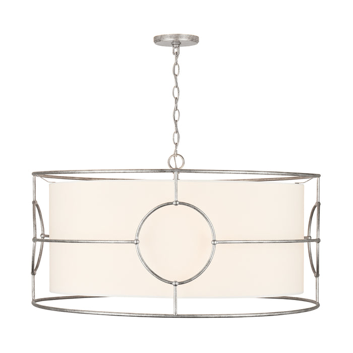 Capital Lighting 337961AS Six Light Pendant, Antique Silver