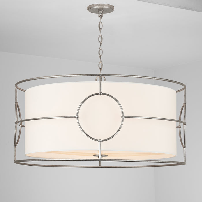 Capital Lighting 337961AS Six Light Pendant, Antique Silver