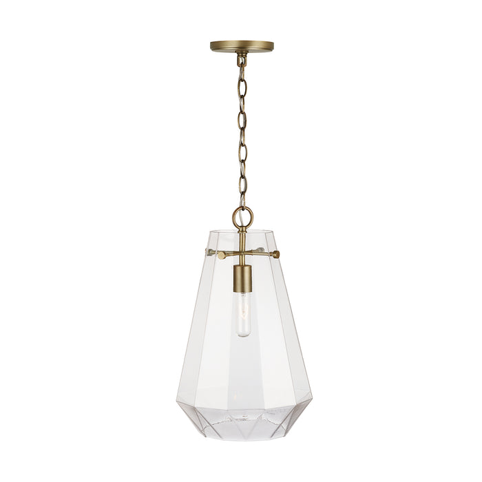 Capital Lighting 338316AD One Light Pendant, Aged Brass