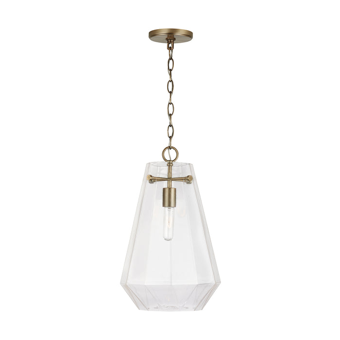 Capital Lighting 338316AD One Light Pendant, Aged Brass