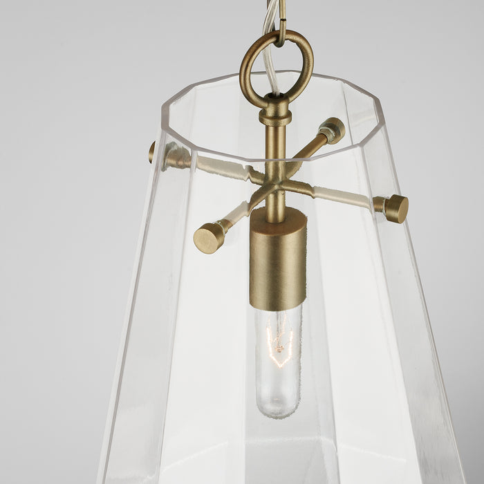 Capital Lighting 338316AD One Light Pendant, Aged Brass