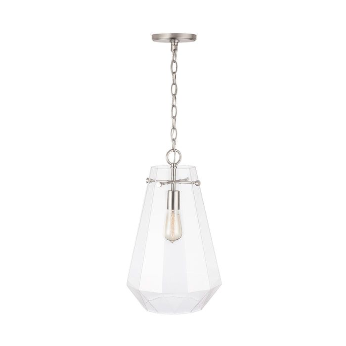 Capital Lighting 338316BN One Light Pendant, Brushed Nickel
