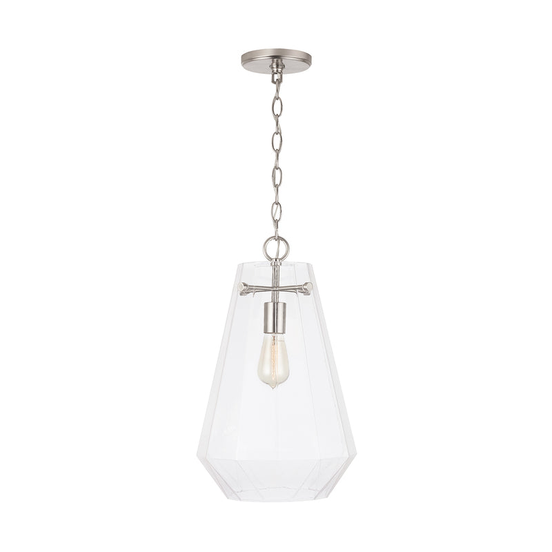 Capital Lighting 338316BN One Light Pendant, Brushed Nickel