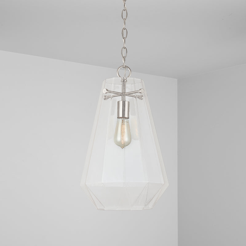 Capital Lighting 338316BN One Light Pendant, Brushed Nickel