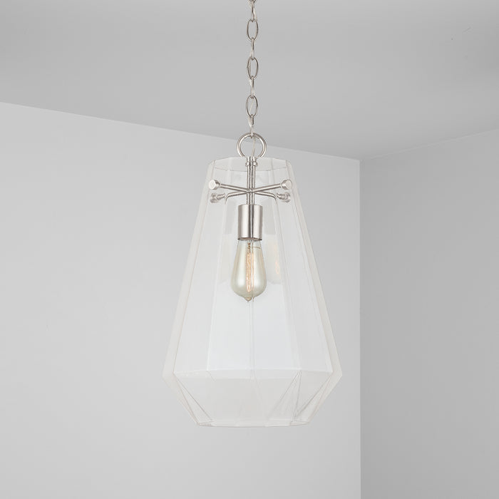 Capital Lighting 338316BN One Light Pendant, Brushed Nickel