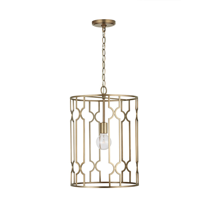 Capital Lighting 338911AD One Light Pendant, Aged Brass