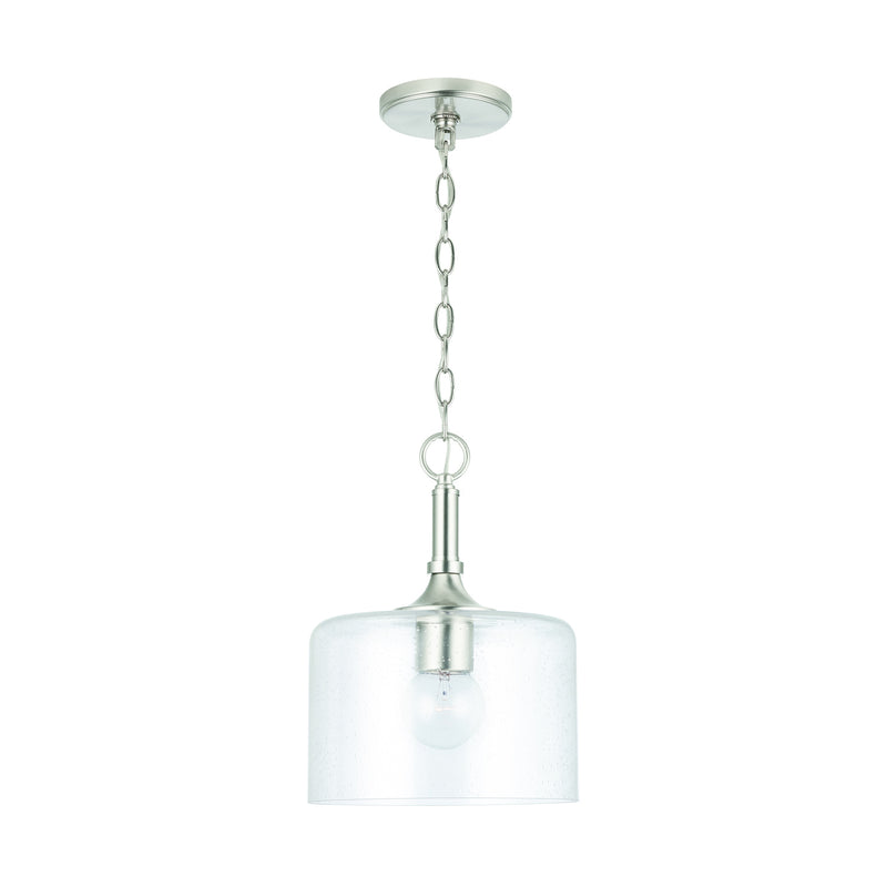 Capital Lighting 339311BN One Light Pendant, Brushed Nickel