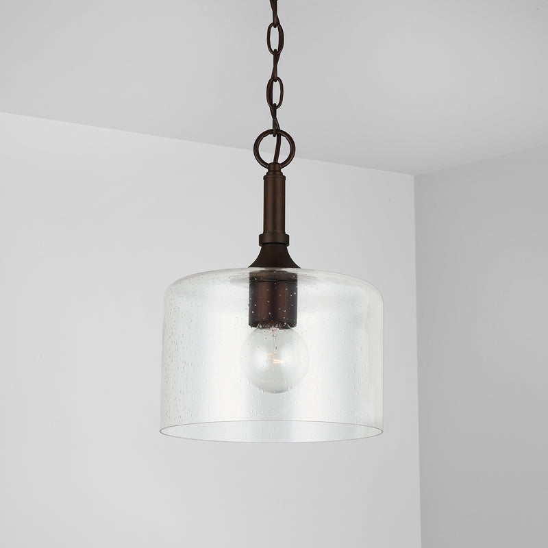 Capital Lighting 339311BZ One Light Pendant, Bronze