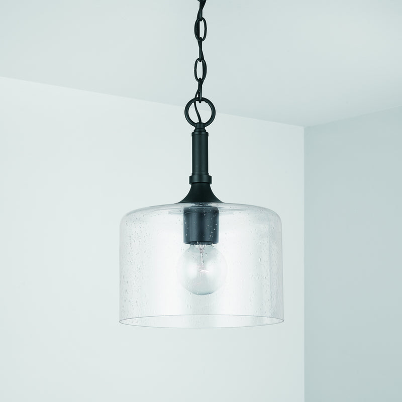 Capital Lighting 339311MB One Light Pendant, Matte Black