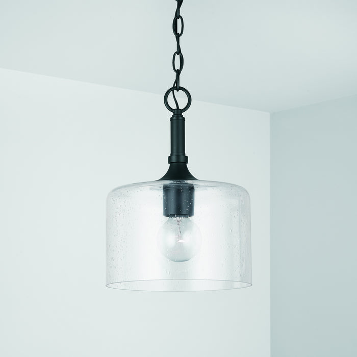 Capital Lighting 339311MB One Light Pendant, Matte Black