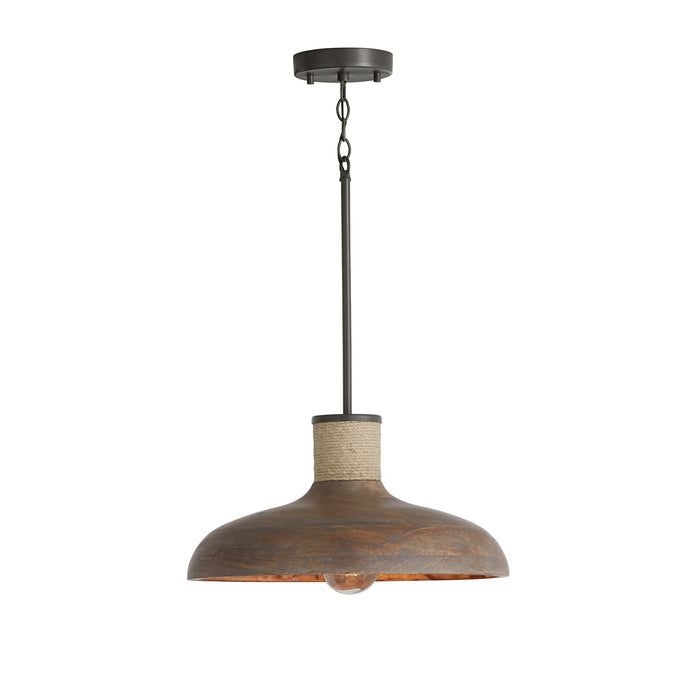 Capital Lighting 340312YG One Light Pendant, Grey Wash and Grey Iron