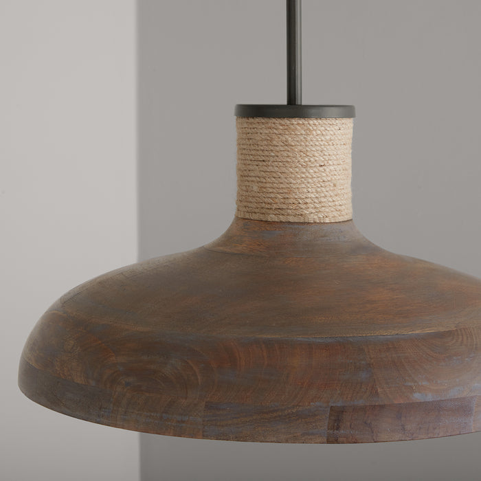 Capital Lighting 340312YG One Light Pendant, Grey Wash and Grey Iron