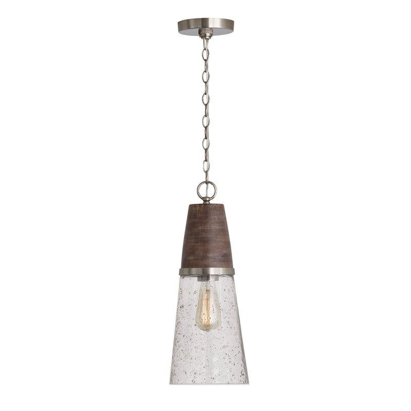 Capital Lighting 340511HN One Light Pendant, Barnhouse and Matte Nickel