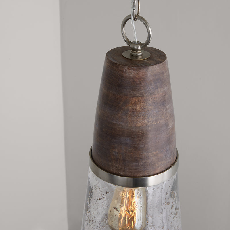 Capital Lighting 340511HN One Light Pendant, Barnhouse and Matte Nickel
