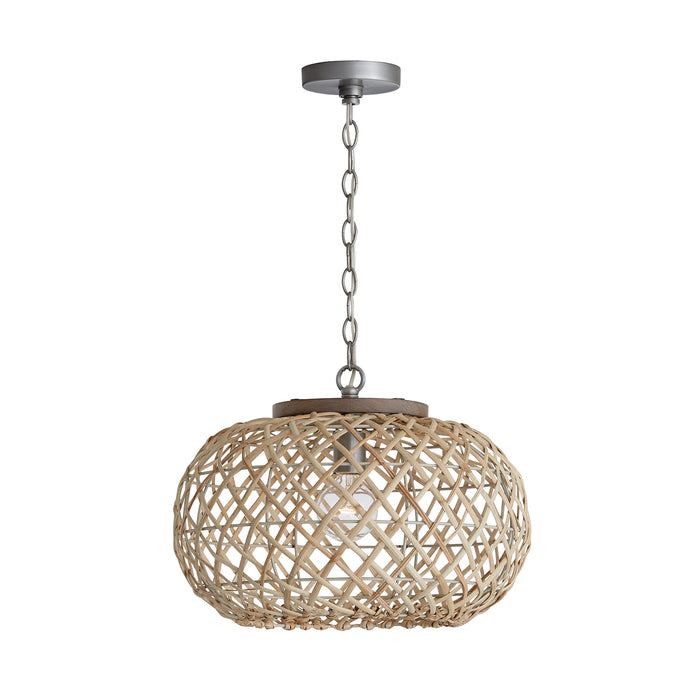 Capital Lighting 340811GK One Light Pendant, Grey Wash and Antique Nickel