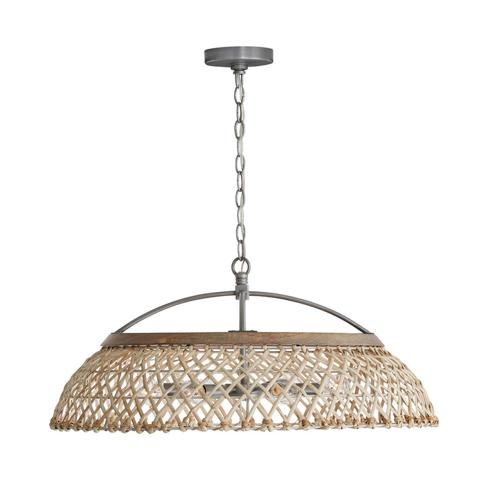 Capital Lighting 340862GK Six Light Pendant, Grey Wash and Antique Nickel