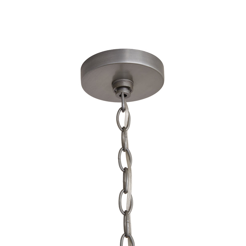 Capital Lighting 340862GK Six Light Pendant, Grey Wash and Antique Nickel