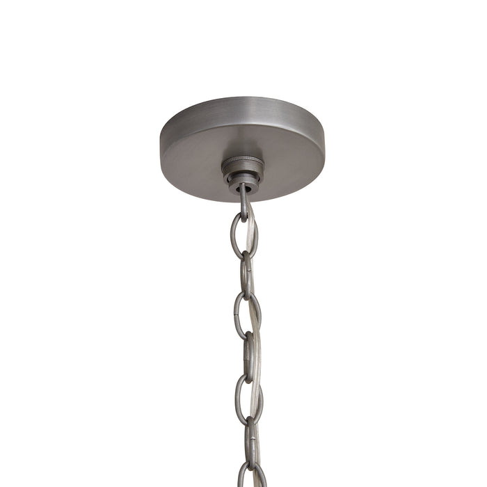 Capital Lighting 340862GK Six Light Pendant, Grey Wash and Antique Nickel