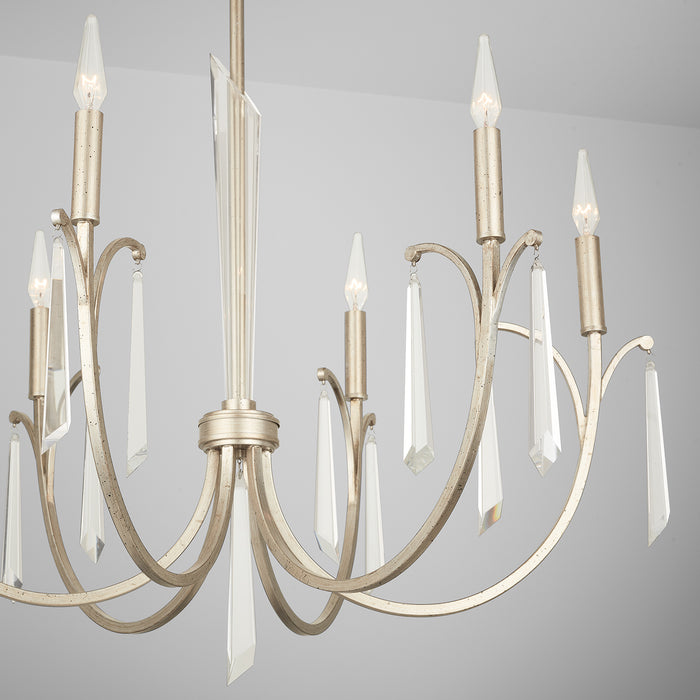 Capital Lighting 437061WG Six Light Chandelier, Winter Gold