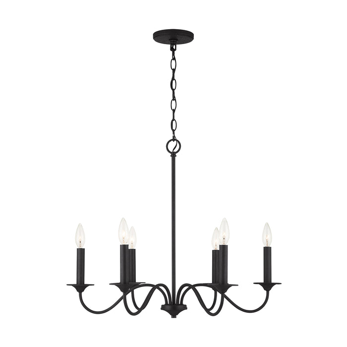Capital Lighting 437261BI Six Light Chandelier, Black Iron