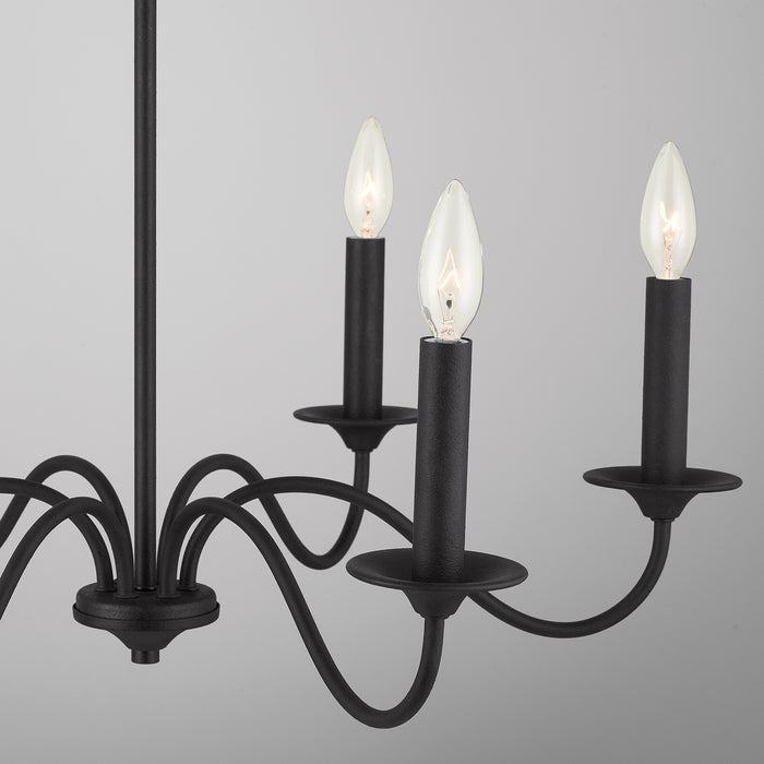 Capital Lighting 437261BI Six Light Chandelier, Black Iron