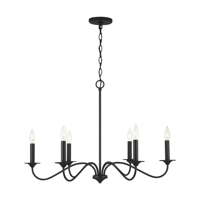 Capital Lighting 437262BI Six Light Chandelier, Black Iron