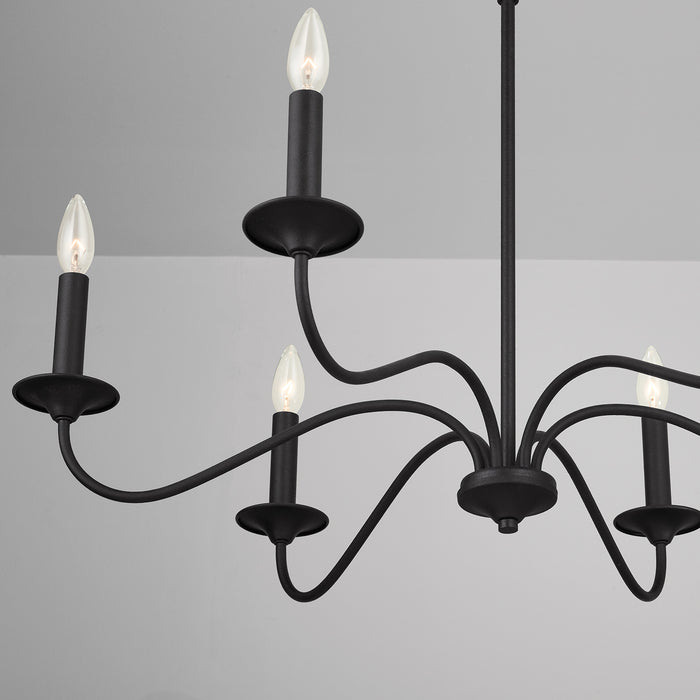 Capital Lighting 437262BI Six Light Chandelier, Black Iron