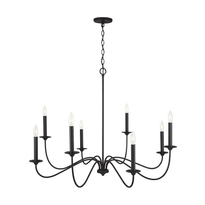 Capital Lighting 437281BI Eight Light Chandelier, Black Iron
