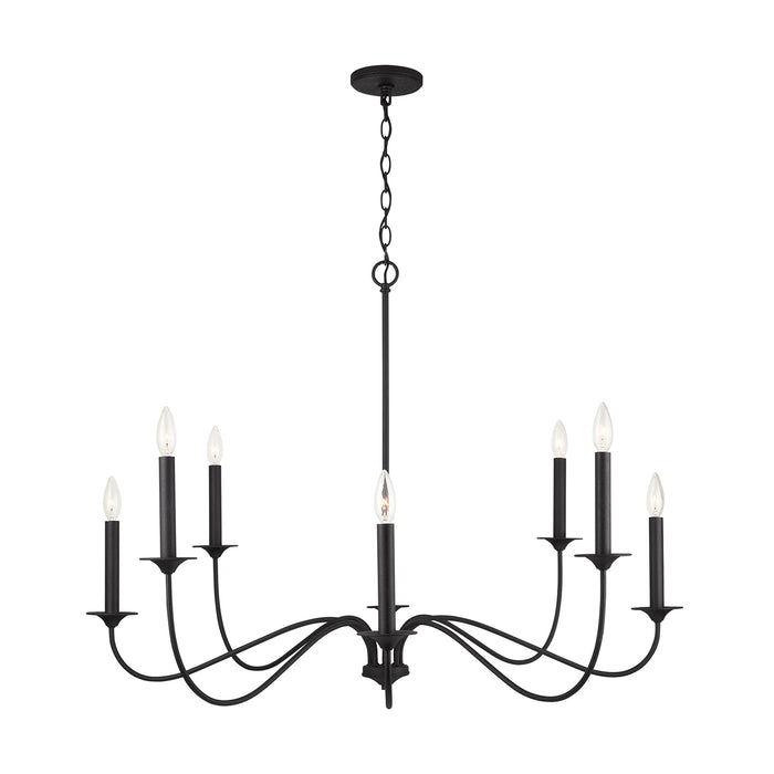 Capital Lighting 437281BI Eight Light Chandelier, Black Iron