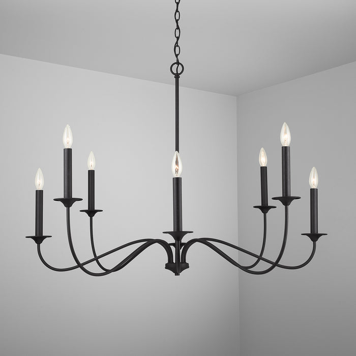 Capital Lighting 437281BI Eight Light Chandelier, Black Iron