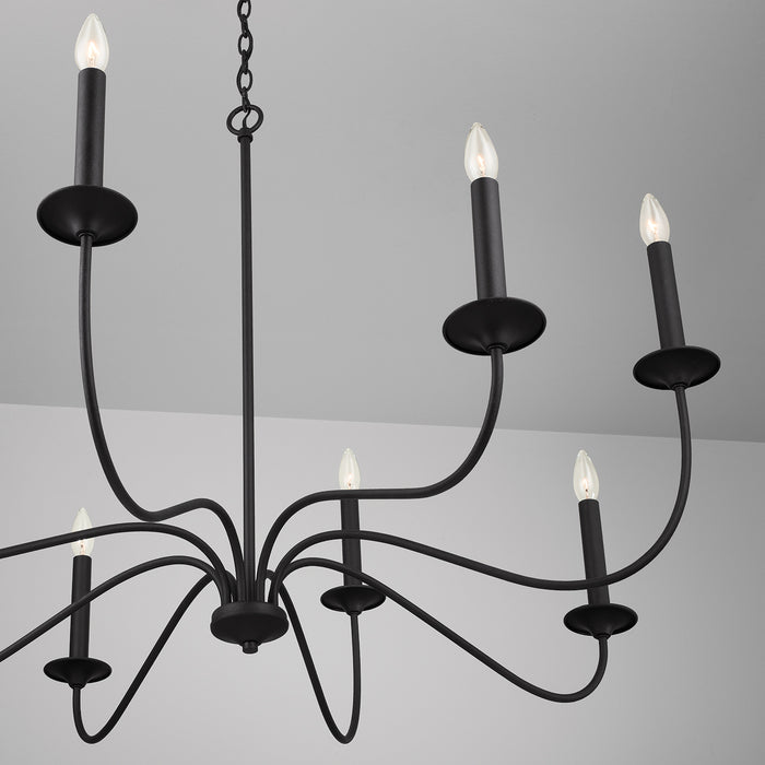 Capital Lighting 437281BI Eight Light Chandelier, Black Iron
